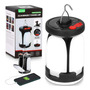 Lámpara Camping Solar Led 6 Modos Impermeable Recargable Blanco Y Negro