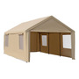 Toldo Reforzado 6x3 Mts Con Paredes Laterales Acero Galvaniz Beige