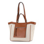 Bolso Tote Mujer Lona Albaricoque Diseño Elegante Primavera Albaricoque Diseño De La Tela Acabado De Los Herrajes Color De La Correa De Hombro