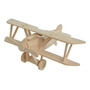 Modelo De Avión Biplano De Madera Para Armar Pintar Y Crear Como Se Muestra