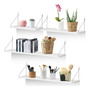Kit 4 Repisas Flotantes Pared Blancas Minimalistas Decorativ Blanco