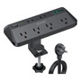 Regleta 6 Tomas 4 Usb Pd 20w Carga Rápida Clip Mesa 3m Negro