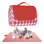 Manta De Playa Y Picnic Plegable Impermeable 2x2 M Diseño Cu Cuadros Rojos Y Blancos