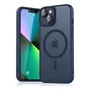 Funda Magnética Azul Marino Para iPhone 13 Antigolpes Y Carg Azul Marino Liso