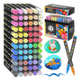 Marcadores De Pintura Acrílica 72 Colores Punta Pincel Flexi Multicolor