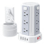 Torre Multicontacto Pared 1700j 12 Tomas 4 Puertos Usb Blanc Blanco