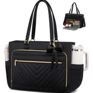 Bolso Para Laptop Mujer 15.6 Con Compartimento Lonchera Negr