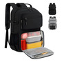 Mochila Antirrobo Para Laptop 15.6 Con Lonchera Negra Gris Negro Diseño De La Tela