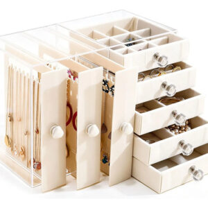 Joyero Acrílico Organizador Multifuncional Con 7 Cajones Caja De Joyería