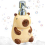 Dispensador De Jabón Cerámica Capibara Recargable Marrón 386