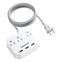 Regleta Multicontacto 3 Salidas Ca 3 Puertos Usb 2m Para Hog Blanco