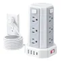 Torre Regleta Multicontacto 12 Tomas 4 Puertos Usb Pared 170 Blanco