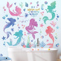 Pegatinas De Pared Sirena Con Purpurina Para Niñas 2 Piezas Multi