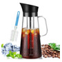Cafetera Cold Brew De 1.2l En Vidrio Con Filtro De Acero Ino Acero Inoxidable