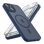 Funda Mate Para iPhone 15 Azul Marino Con Protector De Panta Azul Marino Nombre Del Diseño
