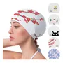 Gorro De Natación Adulto Silicona Impermeable Diseño Moderno Flor De Ciruela Diseño De La Tela Unisex