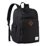 Mochila Escolar Unisex Negra Doble Compartimento Trekking Negro Diseño De La Tela