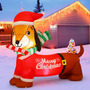 Decoración Inflable Perro Salchicha 155 Cm Con Luces Led Nav