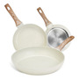 Juego De 3 Sartenes Antiadherentes Granito Blanco 2028 C Color