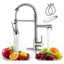 Llave Para Fregadero Cocina Doble Salida Acero Inoxidable 36
