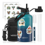 Botella De Agua Aislada 1.9l Fría 48h Doble Pared Antifugas Azul Degradado