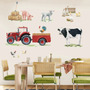 Pegatinas De Pared De Animales De Granja 9 Piezas Rojas Deco Rojo