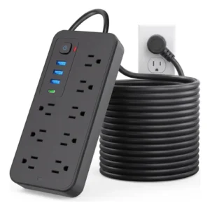 Regleta Multicontacto 12 En 1 8 Tomas Y 4 Puertos Usb 5m