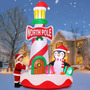 Decoración Inflable Navidad Faro Con Pingüino Luces Led 195c