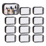 Juego De 12 Bolsas Transparentes Impermeables Para Maquillaj Negro Diseño De La Tela