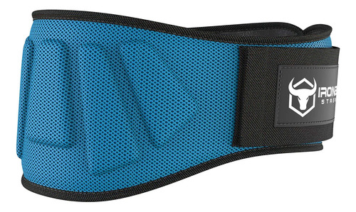 Cinturón Levantamiento Pesas 15 Cm Nailon Color Gris Talla 6 Azul 25 In