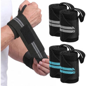 Muñequeras Deportivas Grises Y Azules Para Gimnasio Y Crossf Gris+azul