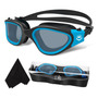 Antiparras Polarizadas De Natación Antivaho Y Uv Unisex Lente Ahumada Polarizada Azul Y Negro
