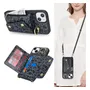Funda Para iPhone 13 Con Portacréditos Y Correa Cruzada A-black Leopard Nombre Del Diseño