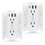 Multicontacto 6 Tomas Con Usb Y Tipo C Para Hogar Y Oficina 2pcs