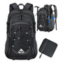 Mochila De Senderismo 40l Impermeable Ligera Y Plegable Negr Negro Diseño De La Tela