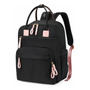 Mochila De Pañales Negra Convertible Con Bolsillo Húmedo 18 Negro Diseño De La Tela