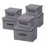 Cajas De Almacenamiento Plegables 6pcs Ropa Tela 36x23 Cm Gris