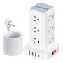 Regleta Torre Multicontacto 12 Salidas 4 Puertos Usb C 5 M Blanco