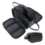 Neceser De Piel Impermeable Unisex Para Viaje Organizador Es Negro Diseño De La Tela