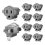 Adaptador De Enchufe 3 A 2 Clavijas Pbt Ignífugo Paquete 10