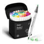 Marcadores De Alcohol Set 48 Colores Pincel Y Punta Fina Adu 48 Colores
