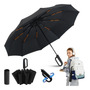 Paraguas Plegable Automático Uv50 Reforzado Para Lluvia Y So Negro Diseño De La Tela