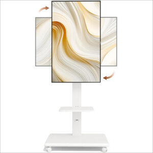Soporte Tv Móvil Rodante Acero 37 A 86 Pulgadas 45 Kg Blanco Blanco
