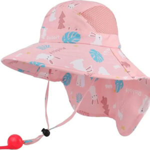 Sombrero De Sol Niñas Ala Ancha Protección Uv 50 Verano Rosa Rosa True