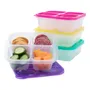 Contenedores De Snack 4 Compartimentos Para Comida Set De 4