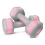 Juego De 2 Mancuernas Hexagonales Rosa Neopreno Antideslizan Rosado/gris