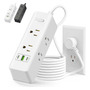 Regleta Multicontacto 1.8m 6 Salidas 3 Usb Protector Sobrete Color