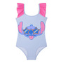 Traje De Baño De Una Pieza Para Niña Con Volantes Lila Upf 5