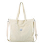 Bolso Tote De Pana Beige Para Mujer Gran Capacidad 46x12x38c Beige Diseño De La Tela Acabado De Los Herrajes Color De La Correa De Hombro