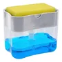 Dispensador De Jabón Para Cocina 2 En 1 Con Soporte Esponja Transparente